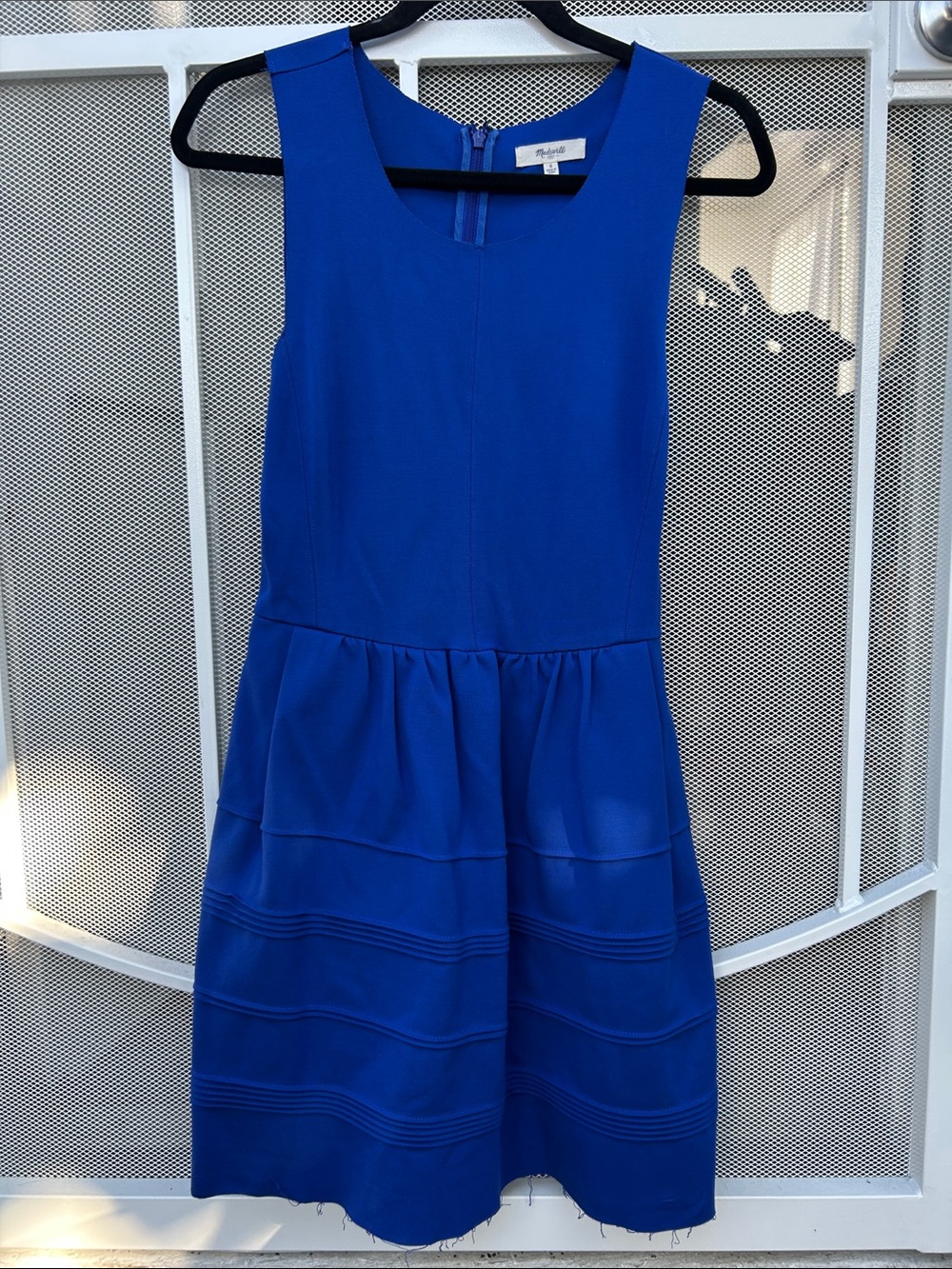 Cobalt Blue Sleeveless Pleated Mini Dress